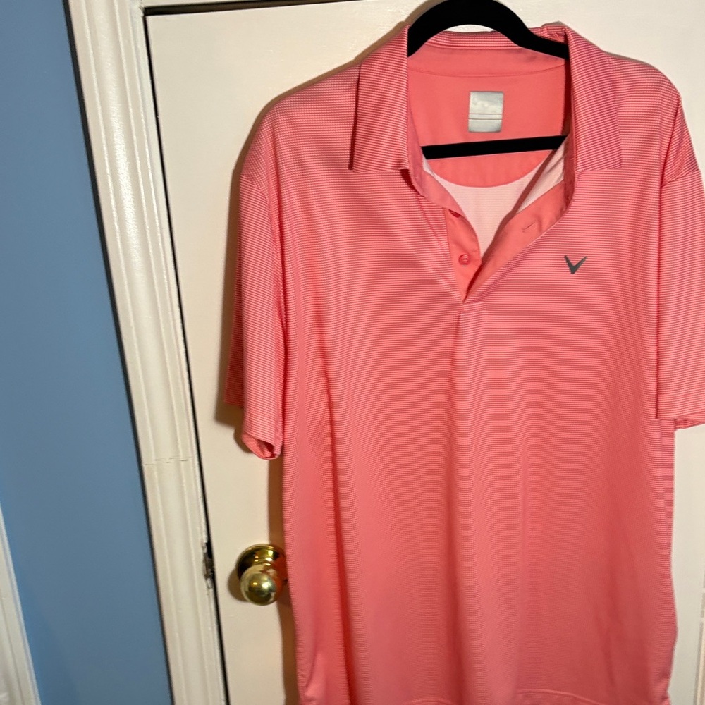 Callaway Salmon Polo Golf Shirt for Men. Opti-Dri
